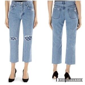 J Brand Jeans Size 30 Wynne High Waisted Crop Straight Leg Patch Current Style